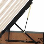 Casa si Gradina - Mobilier - Paturi si accesorii - Paturi - Pat cu saltea si spatiu de depozitare Gri inchis 200 x 200 cm - Infinity.ro