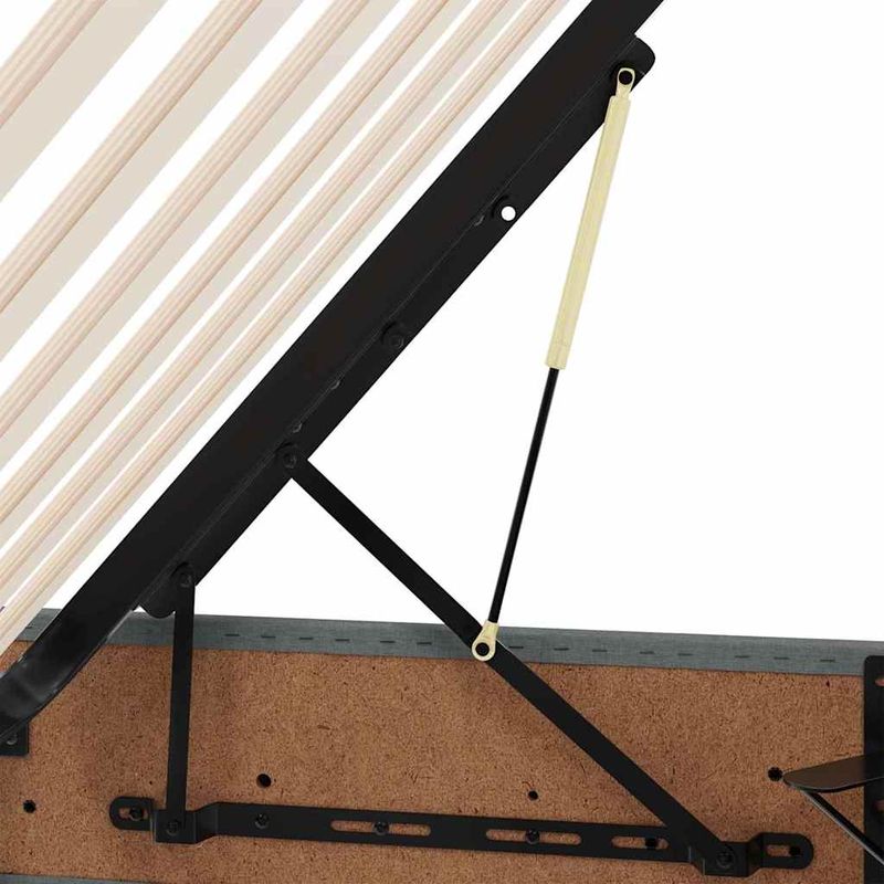 Casa si Gradina - Mobilier - Paturi si accesorii - Paturi - Pat cu saltea si spatiu de depozitare Gri inchis 200 x 200 cm - Infinity.ro