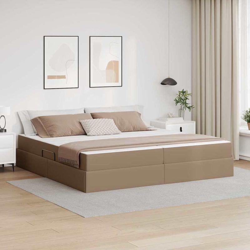 Casa si Gradina - Mobilier - Paturi si accesorii - Paturi - Pat cu saltea si spatiu de depozitare Cappuccino 200 x 200 cm - Infinity.ro