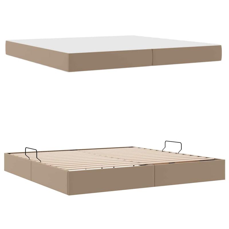 Casa si Gradina - Mobilier - Paturi si accesorii - Paturi - Pat cu saltea si spatiu de depozitare Cappuccino 200 x 200 cm - Infinity.ro