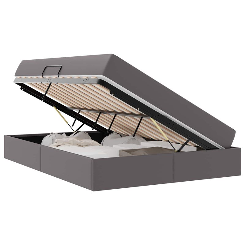 Casa si Gradina - Mobilier - Paturi si accesorii - Paturi - Pat cu saltea si spatiu de depozitare Gri 140 x 200 cm - Infinity.ro