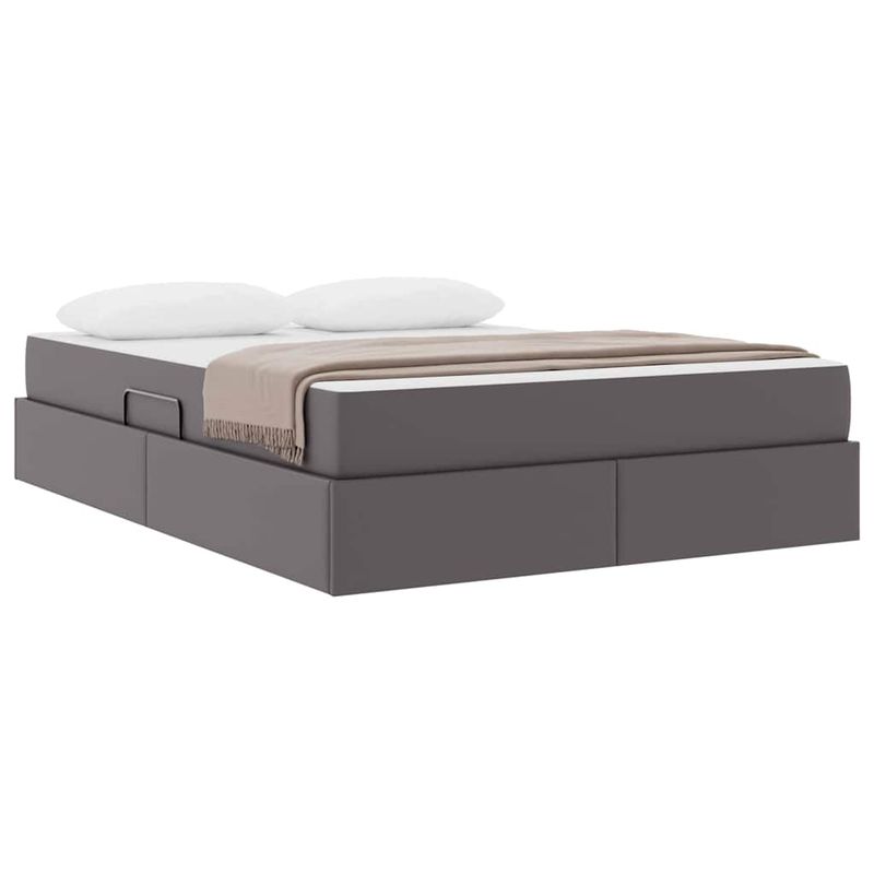 Casa si Gradina - Mobilier - Paturi si accesorii - Paturi - Pat cu saltea si spatiu de depozitare Gri 140 x 200 cm - Infinity.ro