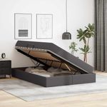 Casa si Gradina - Mobilier - Paturi si accesorii - Paturi - Pat cu saltea si spatiu de depozitare Gri 140 x 200 cm - Infinity.ro