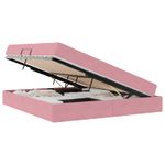 Casa si Gradina - Mobilier - Paturi si accesorii - Paturi - Pat cu saltea si spatiu de depozitare Roz 160 x 200 cm Catifea - Infinity.ro