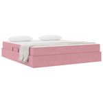 Casa si Gradina - Mobilier - Paturi si accesorii - Paturi - Pat cu saltea si spatiu de depozitare Roz 160 x 200 cm Catifea - Infinity.ro
