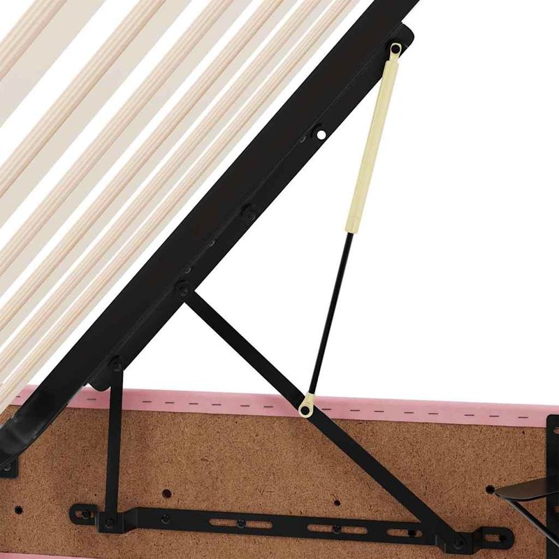 Casa si Gradina - Mobilier - Paturi si accesorii - Paturi - Pat cu saltea si spatiu de depozitare Roz 160 x 200 cm Catifea - Infinity.ro