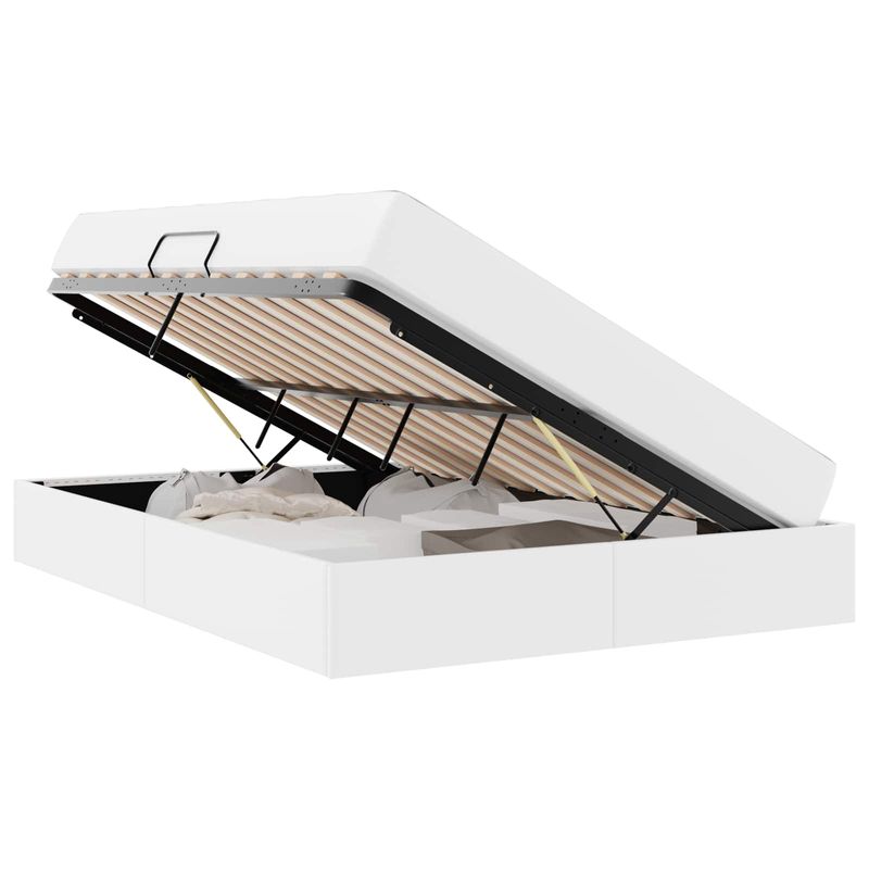 Casa si Gradina - Mobilier - Paturi si accesorii - Paturi - Pat cu saltea si spatiu de depozitare Alb 140 x 200 cm - Infinity.ro