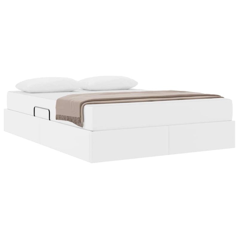 Casa si Gradina - Mobilier - Paturi si accesorii - Paturi - Pat cu saltea si spatiu de depozitare Alb 140 x 200 cm - Infinity.ro