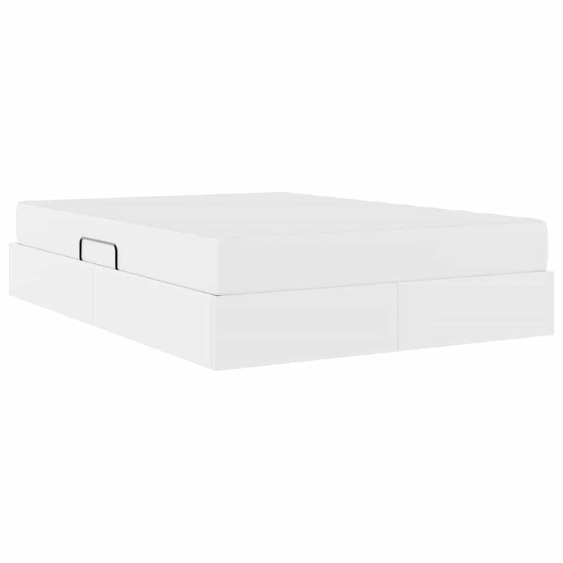 Casa si Gradina - Mobilier - Paturi si accesorii - Paturi - Pat cu saltea si spatiu de depozitare Alb 140 x 200 cm - Infinity.ro