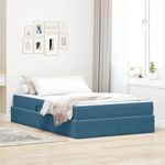 Casa si Gradina - Mobilier - Paturi si accesorii - Paturi - Pat cu saltea si spatiu de depozitare cu saltea Albastru inchis - Infinity.ro