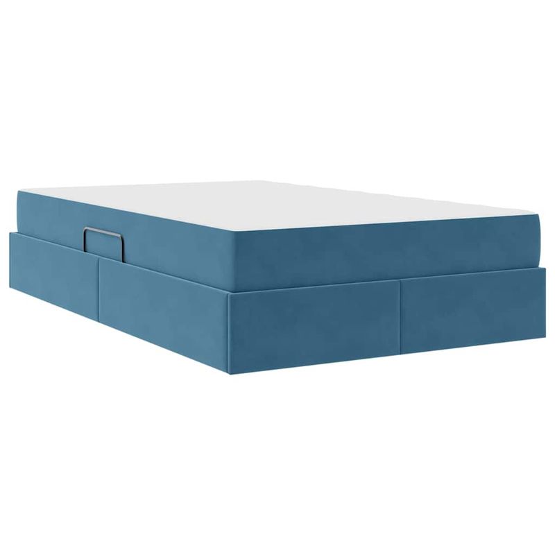 Casa si Gradina - Mobilier - Paturi si accesorii - Paturi - Pat cu saltea si spatiu de depozitare cu saltea Albastru inchis - Infinity.ro