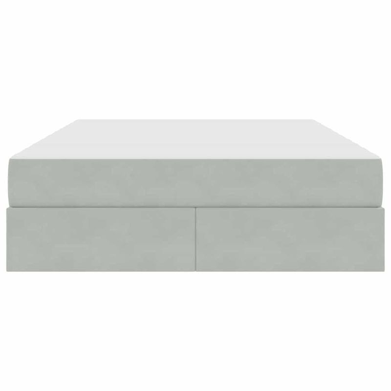 Casa si Gradina - Mobilier - Paturi si accesorii - Paturi - Pat cu saltea si spatiu de depozitare Gri deschis 140 x 200 cm - Infinity.ro