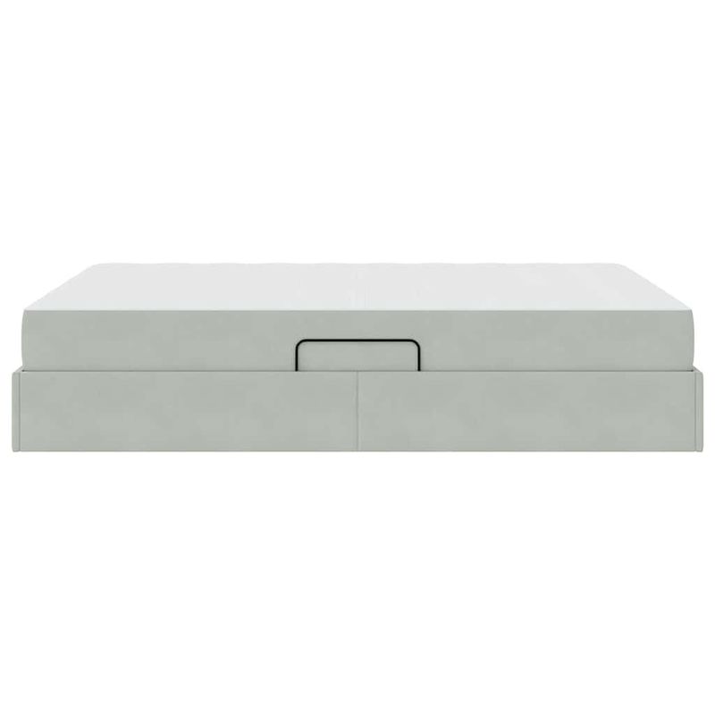 Casa si Gradina - Mobilier - Paturi si accesorii - Paturi - Pat cu saltea si spatiu de depozitare Gri deschis 140 x 200 cm - Infinity.ro