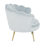 Casa si Gradina - Mobilier - Scaune si fotolii - Fotolii - Fotoliu in stil Art-deco, catifea Velvet gri-albastru/crom auriu, NOBLIN - Infinity.ro