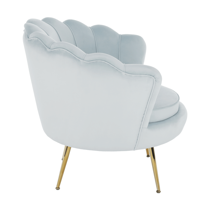 Casa si Gradina - Mobilier - Scaune si fotolii - Fotolii - Fotoliu in stil Art-deco, catifea Velvet gri-albastru/crom auriu, NOBLIN - Infinity.ro