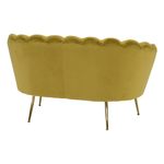 Casa si Gradina - Mobilier - Organizare si depozitare - Bancute - Banca in stil Art-deco, catifea Velvet mustar/crom auriu, NOBLIN - Infinity.ro