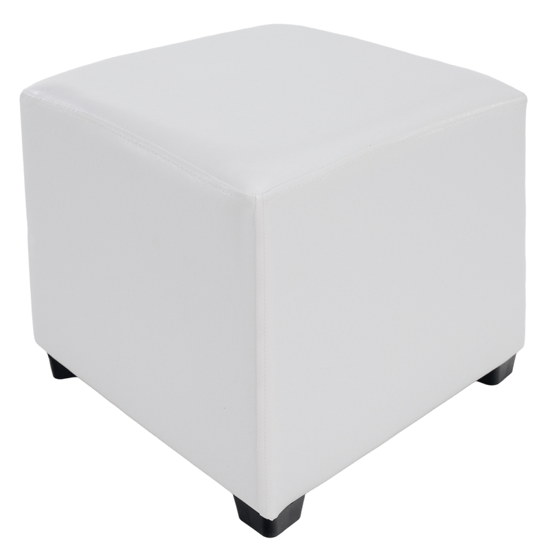 Casa si Gradina - Mobilier - Scaune si fotolii - Tabureti - Taburet, piele textila alba, NIKI NEW - Infinity.ro