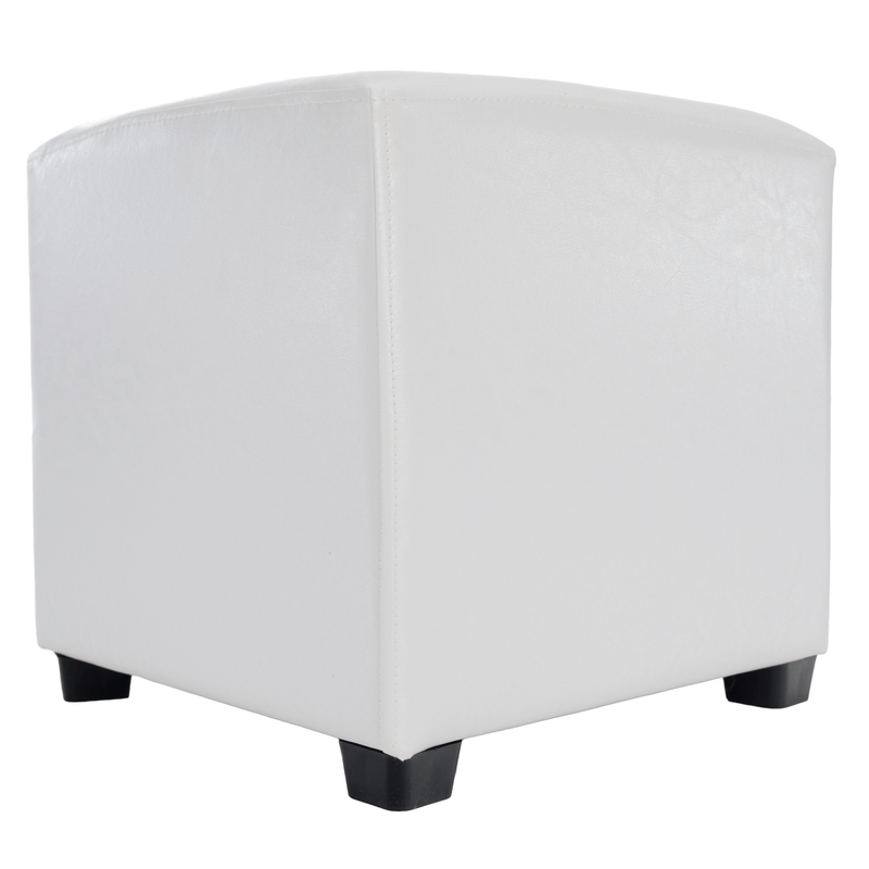 Casa si Gradina - Mobilier - Scaune si fotolii - Tabureti - Taburet, piele textila alba, NIKI NEW - Infinity.ro