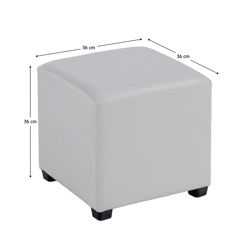 Casa si Gradina - Mobilier - Scaune si fotolii - Tabureti - Taburet, piele textila alba, NIKI NEW - Infinity.ro