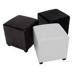 Casa si Gradina - Mobilier - Scaune si fotolii - Tabureti - Taburet, piele textila alba, NIKI NEW - Infinity.ro