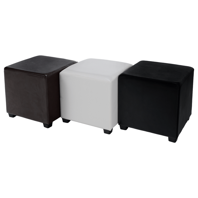 Casa si Gradina - Mobilier - Scaune si fotolii - Tabureti - Taburet, piele textila alba, NIKI NEW - Infinity.ro