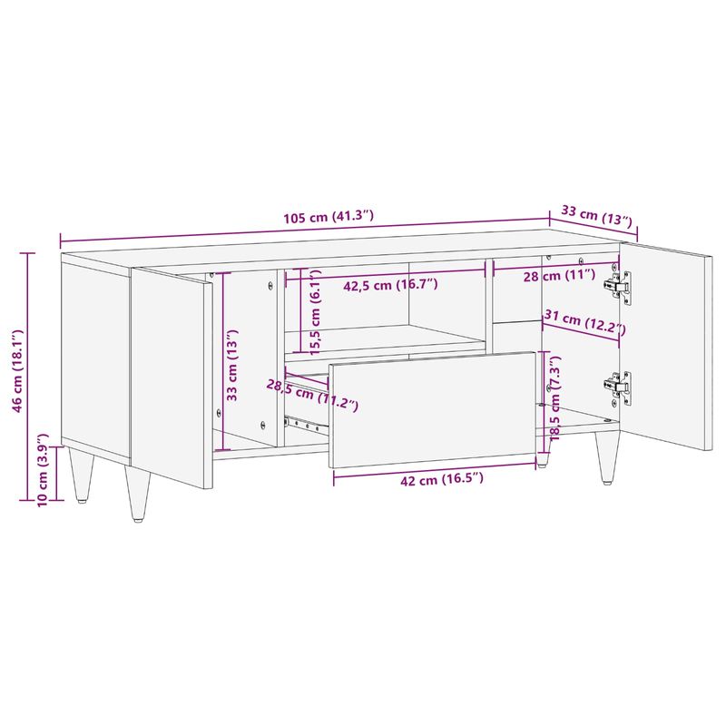 Casa si Gradina - Mobilier - Dulapuri si sifoniere - Dulapuri - Dulapuri de depozitare cu sertar Multicolour 105 x 33,5 x 46 cm - Infinity.ro
