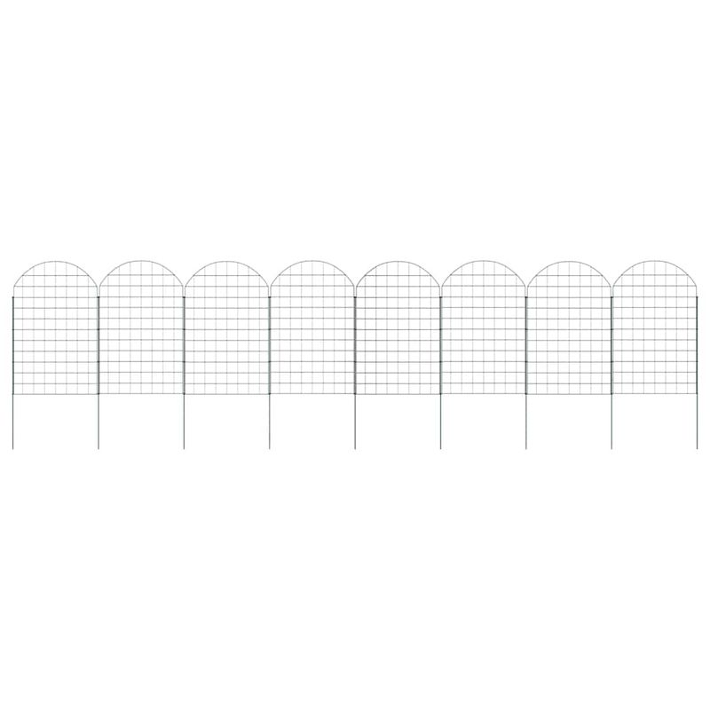 Casa si Gradina - Gradina si terasa - Garduri, panouri si accesorii - Set gard pentru iaz 8 pcs Verde 50 x 80 cm Otel - Infinity.ro