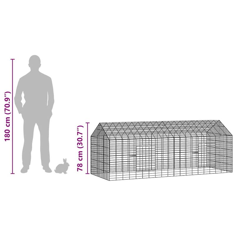 Petshop - Accesorii petshop - Culcusuri si custi - Custi interior si exterior - Custodie pentru iepuri Argintiu 400 x 78 x 78 cm - Infinity.ro