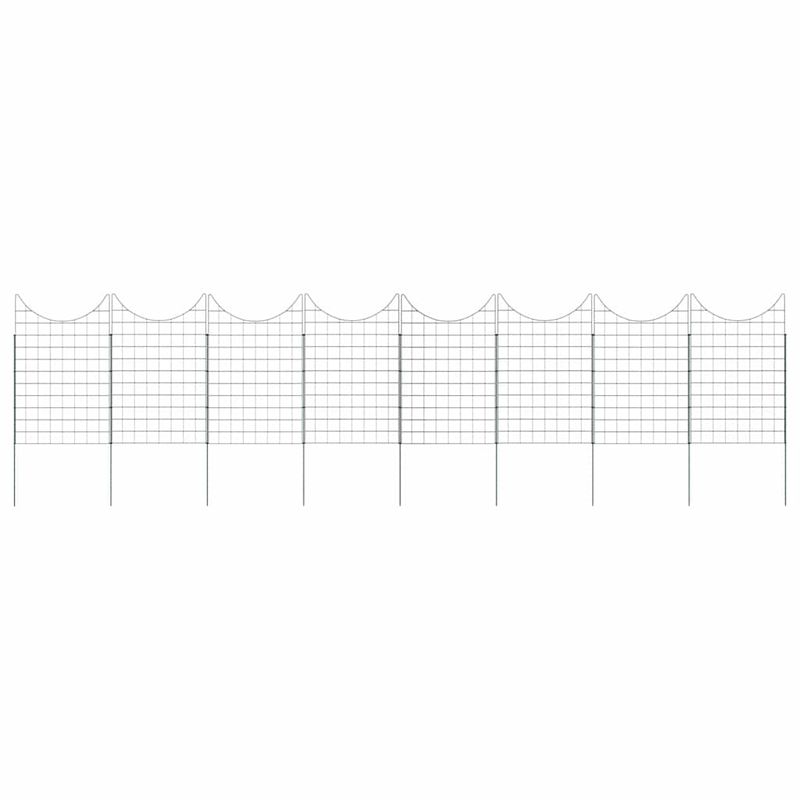 Casa si Gradina - Gradina si terasa - Garduri, panouri si accesorii - Set gard pentru iaz 8 pcs Verde 50 x 80 cm Otel - Infinity.ro