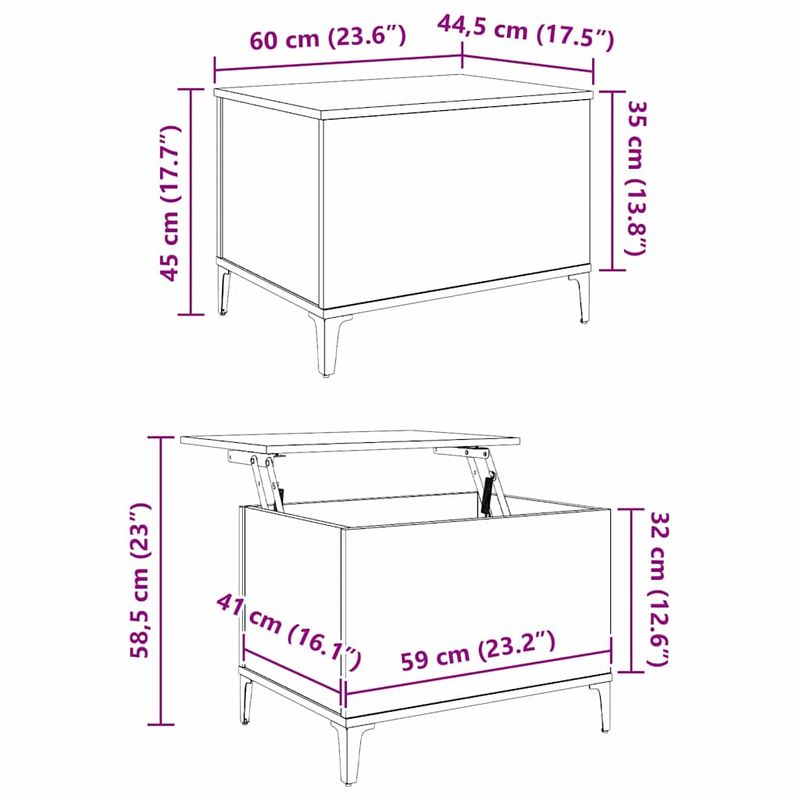 Casa si Gradina - Mobilier - Mese si birouri - Masute de cafea - Masa de cafea Stejar Negru 60 x 44,5 x 45 cm Lemn compozit - Infinity.ro