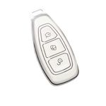 Auto si Moto - Electronice auto - Accesorii electronice auto - Husa pentru cheie smart Ford Focus 3 4 ST Mondeo MK3 MK4 Fiesta Fusion Kuga 2013 2014 2015 2017 2018 alb - Infinity.ro