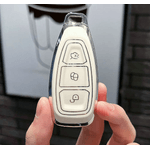 Auto si Moto - Electronice auto - Accesorii electronice auto - Husa pentru cheie smart Ford Focus 3 4 ST Mondeo MK3 MK4 Fiesta Fusion Kuga 2013 2014 2015 2017 2018 alb - Infinity.ro