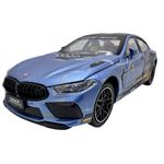 Jucarii, Copii si Bebe - Jucarii si jocuri - Vehicule si jucarii cu telecomanda - Masinute - Macheta BMW M8 Gran Coupe albastru MHB 800 1:32 replica metal lumini si sunete, fum, usi deschise - Infinity.ro