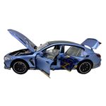 Jucarii, Copii si Bebe - Jucarii si jocuri - Vehicule si jucarii cu telecomanda - Masinute - Macheta BMW M8 Gran Coupe albastru MHB 800 1:32 replica metal lumini si sunete, fum, usi deschise - Infinity.ro