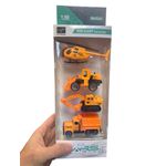 Jucarii, Copii si Bebe - Jucarii si jocuri - Vehicule si jucarii cu telecomanda - Masinute - Set 4 vehicule constructii 1:50 Die-Cast metal, elicopter + utilaje - Infinity.ro