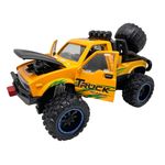 Jucarii, Copii si Bebe - Jucarii si jocuri - Vehicule si jucarii cu telecomanda - Masinute - Masinuta Monster Truck galben metal cu usi si capota deschise, sunete si lumini, suspensii mari, 1:24 - Infinity.ro