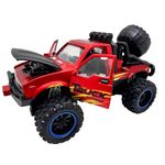 Jucarii, Copii si Bebe - Jucarii si jocuri - Vehicule si jucarii cu telecomanda - Masinute - Masinuta Monster Truck rosu metal cu usi si capota deschise, sunete si lumini, suspensii mari, 1:24 - Infinity.ro