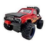 Jucarii, Copii si Bebe - Jucarii si jocuri - Vehicule si jucarii cu telecomanda - Masinute - Masinuta Monster Truck rosu metal cu usi si capota deschise, sunete si lumini, suspensii mari, 1:24 - Infinity.ro