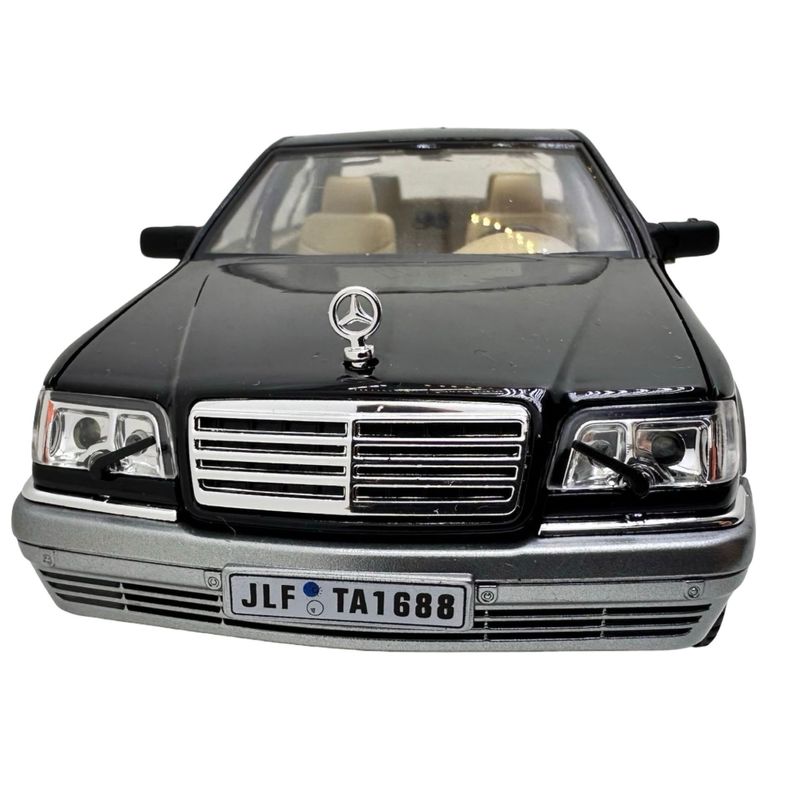 Jucarii, Copii si Bebe - Jucarii si jocuri - Vehicule si jucarii cu telecomanda - Masinute - Macheta Mercedes-Benz W140 S320 Clasa S negru 1:24 metal cu lumini, sunete usi capota si portbagaj deschise - Infinity.ro