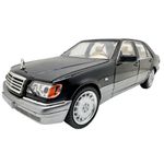 Jucarii, Copii si Bebe - Jucarii si jocuri - Vehicule si jucarii cu telecomanda - Masinute - Macheta Mercedes-Benz W140 S320 Clasa S negru 1:24 metal cu lumini, sunete usi capota si portbagaj deschise - Infinity.ro