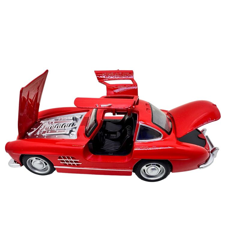 Jucarii, Copii si Bebe - Jucarii si jocuri - Vehicule si jucarii cu telecomanda - Masinute - Macheta Mercedes-Benz 300SL Gullwing rosu 1/36 sunete, lumini, deschide usile si capotele - Infinity.ro