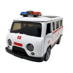 Jucarii, Copii si Bebe - Jucarii si jocuri - Vehicule si jucarii cu telecomanda - Masinute - Macheta UAZ Ambulanta Metalica cu sunete, lumini, deschide usile 1/36 - Infinity.ro