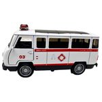 Jucarii, Copii si Bebe - Jucarii si jocuri - Vehicule si jucarii cu telecomanda - Masinute - Macheta UAZ Ambulanta Metalica cu sunete, lumini, deschide usile 1/36 - Infinity.ro