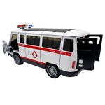 Jucarii, Copii si Bebe - Jucarii si jocuri - Vehicule si jucarii cu telecomanda - Masinute - Macheta UAZ Ambulanta Metalica cu sunete, lumini, deschide usile 1/36 - Infinity.ro
