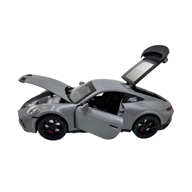 Jucarii, Copii si Bebe - Jucarii si jocuri - Vehicule si jucarii cu telecomanda - Masinute - Macheta Porsche Turbo gri scara 1:22 cu lumini, sunete si efect de aburi - Infinity.ro