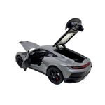 Jucarii, Copii si Bebe - Jucarii si jocuri - Vehicule si jucarii cu telecomanda - Masinute - Macheta Porsche Turbo gri scara 1:22 cu lumini, sunete si efect de aburi - Infinity.ro