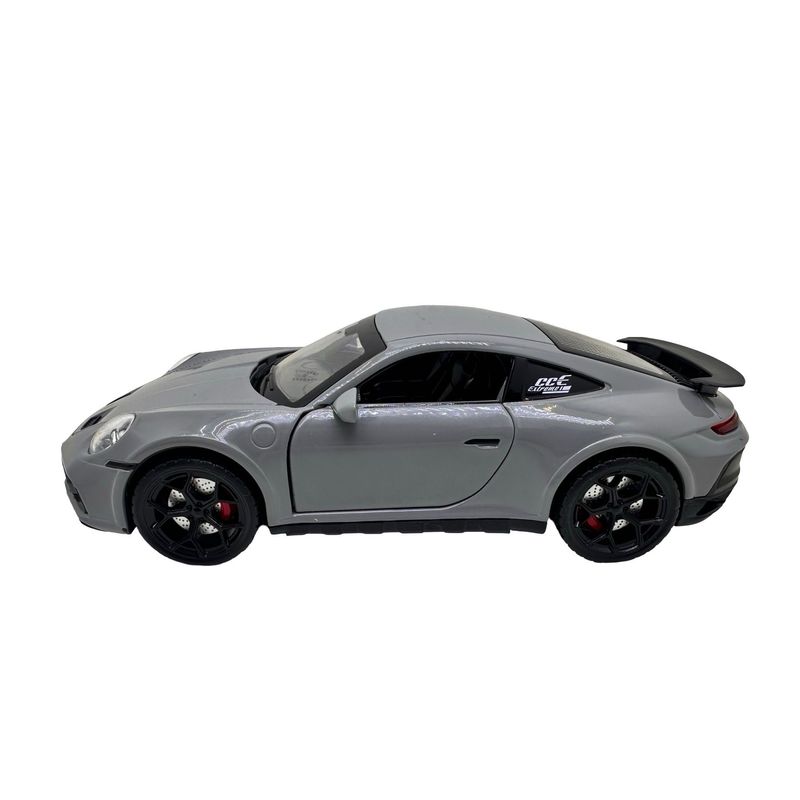 Jucarii, Copii si Bebe - Jucarii si jocuri - Vehicule si jucarii cu telecomanda - Masinute - Macheta Porsche Turbo gri scara 1:22 cu lumini, sunete si efect de aburi - Infinity.ro