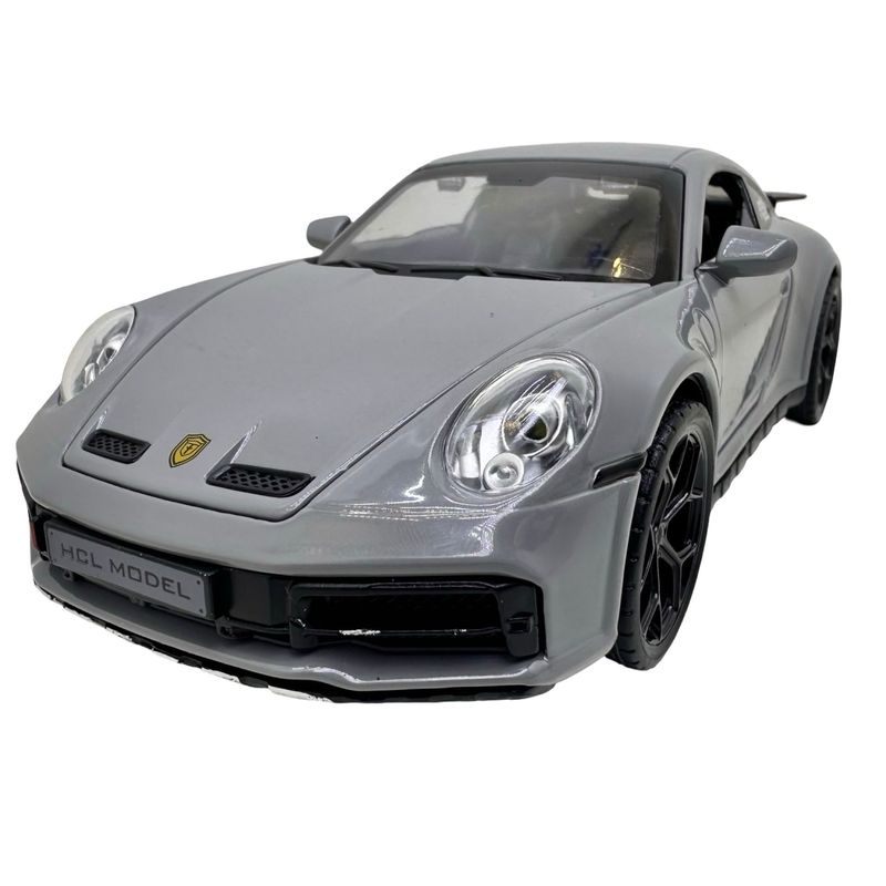 Jucarii, Copii si Bebe - Jucarii si jocuri - Vehicule si jucarii cu telecomanda - Masinute - Macheta Porsche Turbo gri scara 1:22 cu lumini, sunete si efect de aburi - Infinity.ro