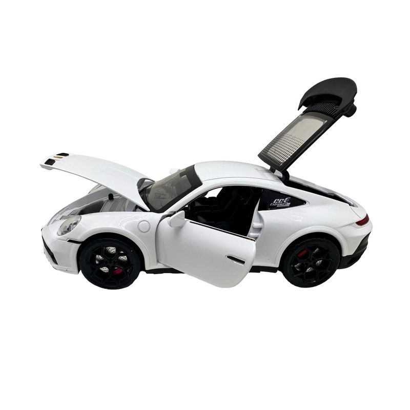 Jucarii, Copii si Bebe - Jucarii si jocuri - Vehicule si jucarii cu telecomanda - Masinute - Macheta Porsche Turbo alb scara 1:22 cu lumini, sunete si efect de aburi - Infinity.ro