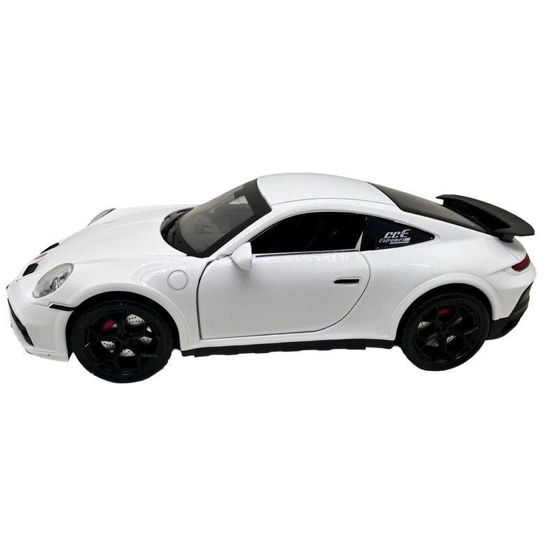 Jucarii, Copii si Bebe - Jucarii si jocuri - Vehicule si jucarii cu telecomanda - Masinute - Macheta Porsche Turbo alb scara 1:22 cu lumini, sunete si efect de aburi - Infinity.ro